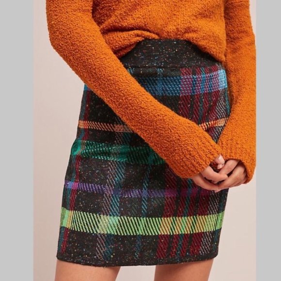 Cecilia Prado Dresses & Skirts - Cecilia Prado Confetti Plaid Sweater Mini Skirt